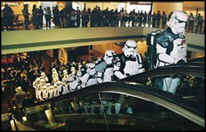 Dole build - even stormtroopers have trouble finding work sometimes, as this dole queue shows.